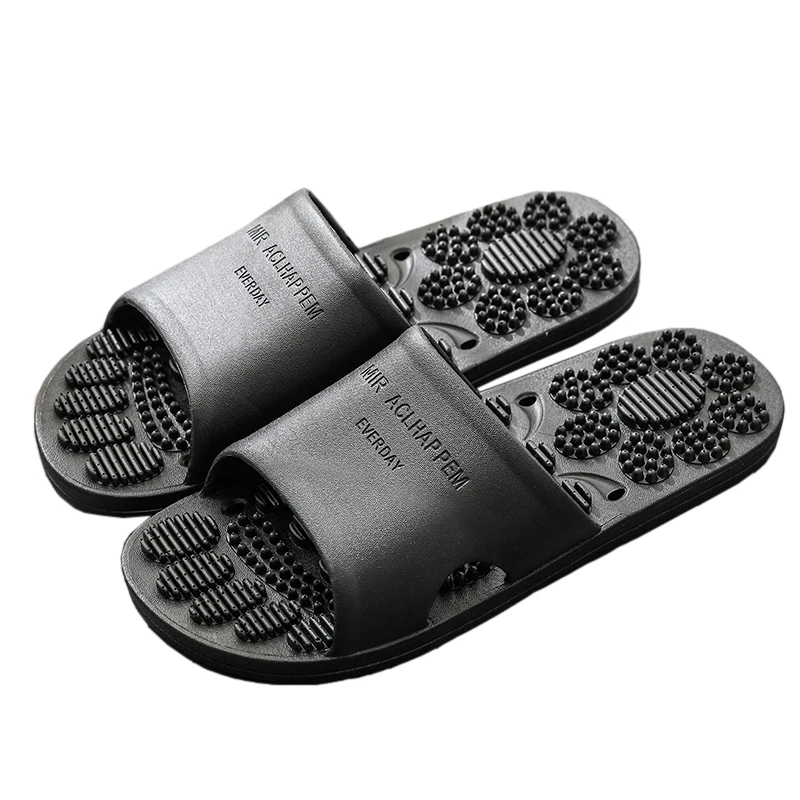 

Men Foot Massage Sandals Slides 2020 New Summer Unisex Couple Home Indoor Bathroom Flip Flop Antiskid Soft Bottom Slippers