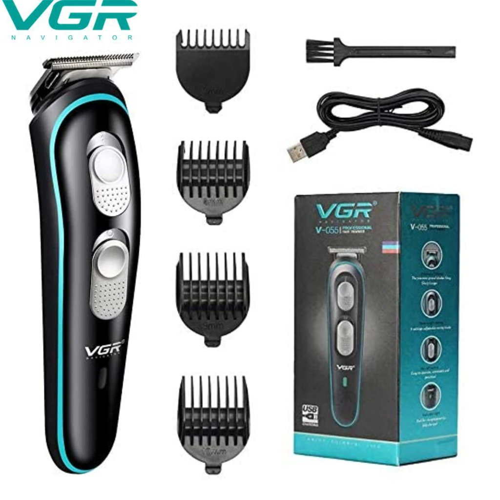 VGR Electric Hair Clipper Full Body Washable Hair Trimmer USB Rechargeable Low Noise Beard Shaver Trimmer for Adult Kids V-055