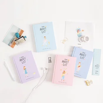 

1 pc Season 2 Korean Kawaii 100 Bucket Wish List Plan To Do List Notebook Creative Gift Set School Stationary A5