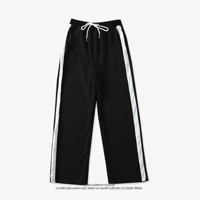 Kpop хлопковые брюки синие черные свободные Ulzzang корейский стиль Jogger спортивные брюки