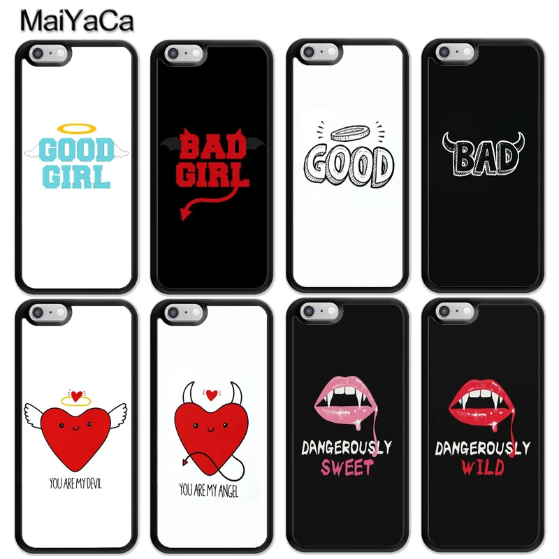 Чехол Bad Good Girl BFF для пары лучших друзей iphone 12 mini 11 Pro MAX X XR XS SE 2020 6S 7 8 Plus 5S|Бамперы| |