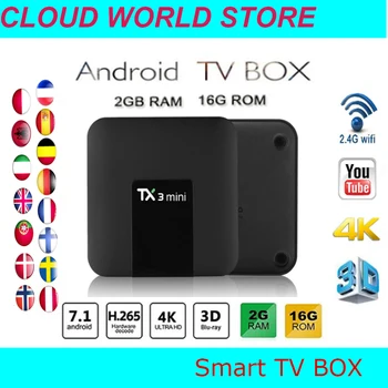 

TX3 Mini Android 7.1 TV Box Smart TV H2.65 IPTV 4K withIPTV Europe Arabic French Spain Germany Portugal Italy USA Canada India