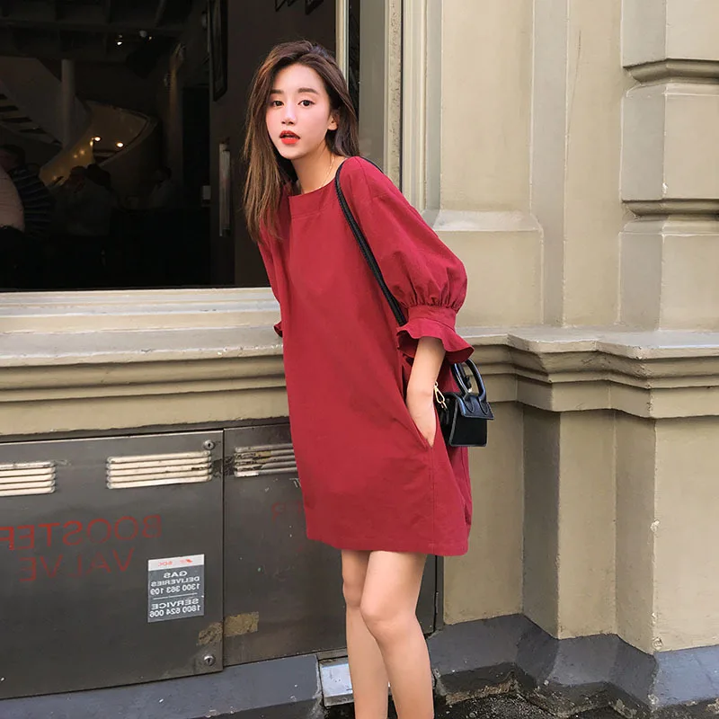 

Very Fairy of France Non-mainstream Dress Women's Loose-Fit Immortal Short-height Short Skirt 2019 Summer Wear Sweet Red Skirt