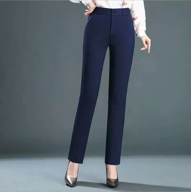plus size clothing Plus Size 5XL Add Velet Mom Pants 2021 Solid Colors High Waist Casual Women Trousers Elastic Loose Straight Atumn Winter Pants jogger pants