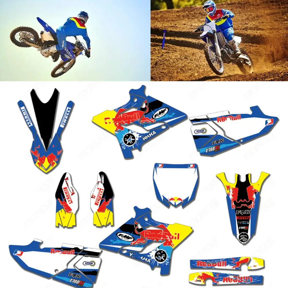 

Full set Sticker Kit Customized Number Graphics & Backgrounds Decals FOR YAMAHA YZ125 YZ250 YZ 125 YZ 250 2015 16 17 2018 2019