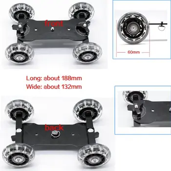 

Mobile Rolling Sliding Dolly Stabilizer Skater Slider 11 Inch Articulating Magic Arm Camera Rail Stand Photography Car