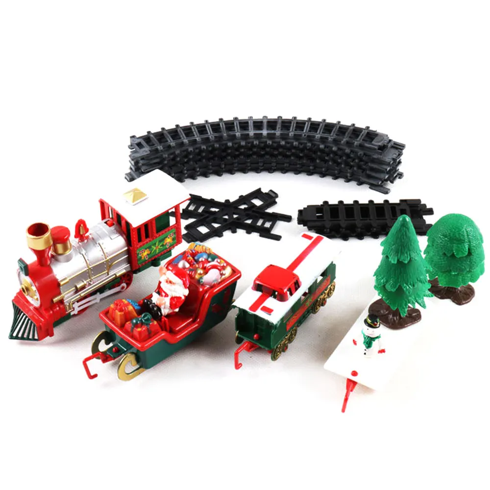 Трек маленький поезд игрушки для детей Электрический поезд моделирование Классическая мощность RC трек набор Праздничный Рождественский