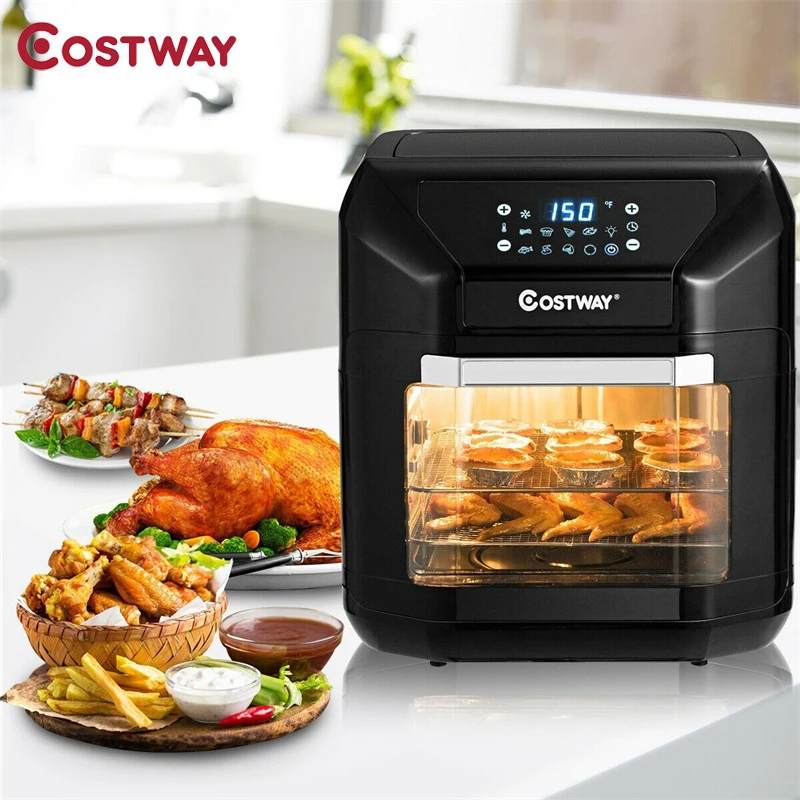 

COSTWAY 10.6 QT Kitchen Applicances Electric Air Fryer Oven 7 In 1 Rotisserie Dehydrator EP23965