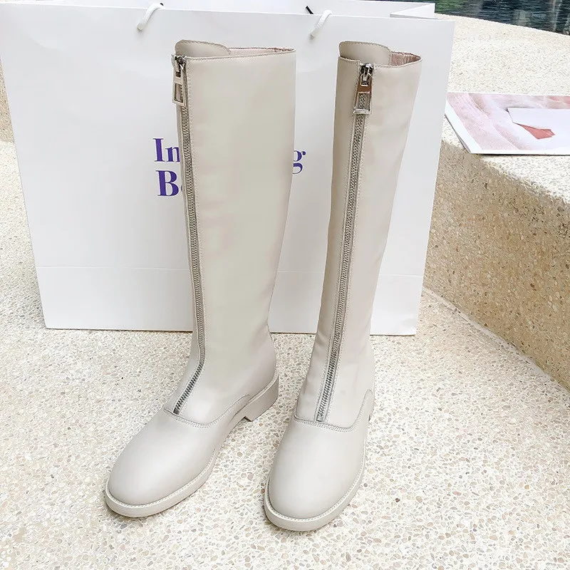 FEDONAS Top Quality Female Popular Riding Boots Party Dancing Shoes Woman Metal Zipper Women Genuine Leather Knee High Boots