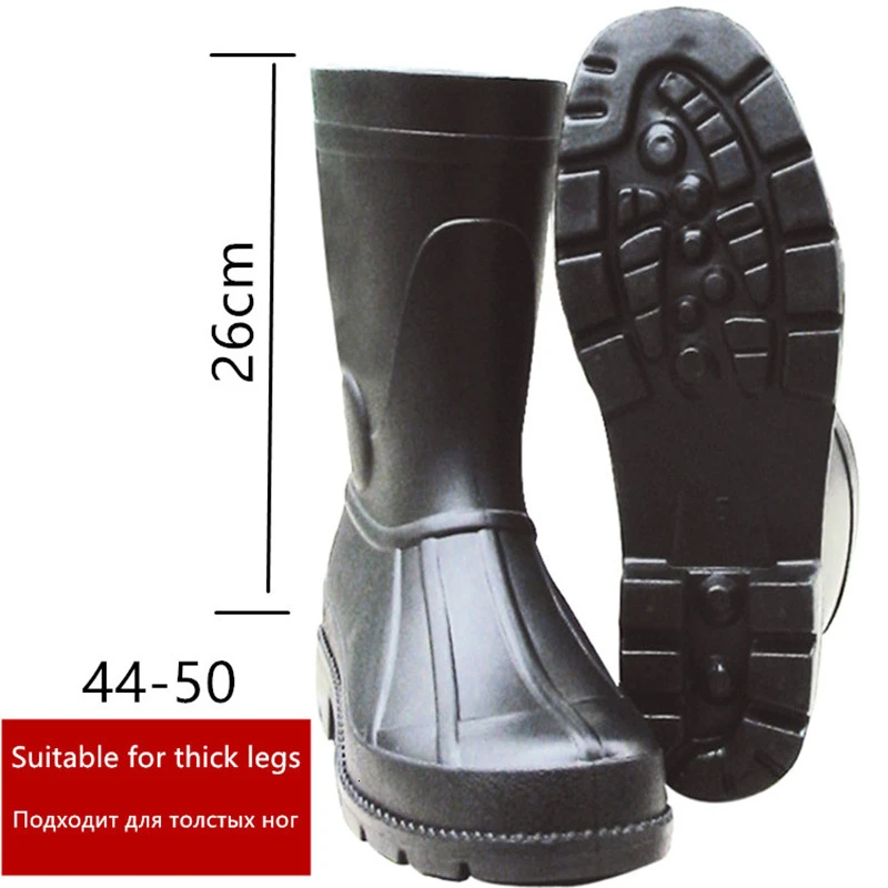 Botas impermeables de goma para hombre, zapatos de agua hasta la rodilla, tobilleros grandes, para pesca y lluvia, grande 50, 49, 48, 47, 46, 45|Calzado para río| -
