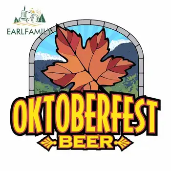 

EARLFAMILY 13cm x 11.4cm for Octoberfest Beer Funny Car Stickers DIY Custom Printing Fashion Car Accessories Decal Decoration
