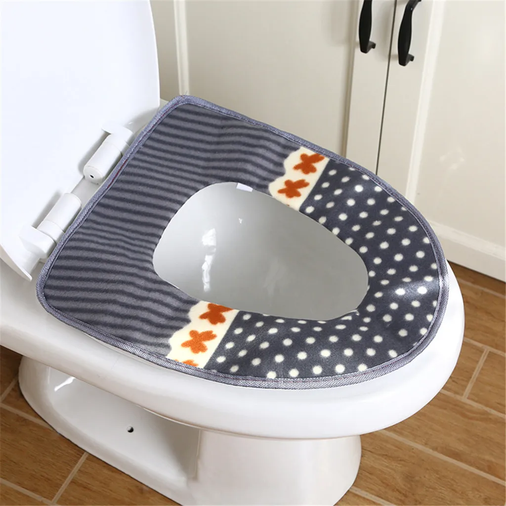 Точечный коврик для унитаза Толстый водонепроницаемый волшебный карабин теплое сиденье для туалета коврик для домашнего повседневного использования#20191003