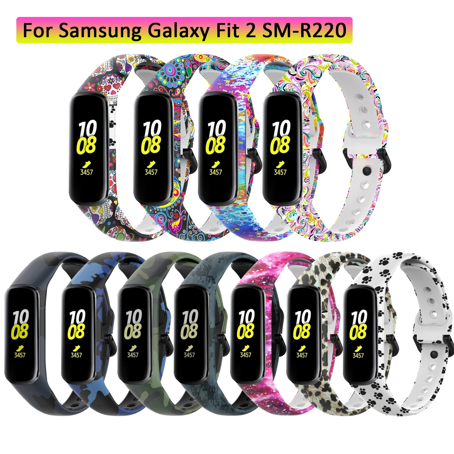 Новые красочные силиконовые ремешки для Samsung Galaxy Fit 2 SM-R220 сменный спортивный