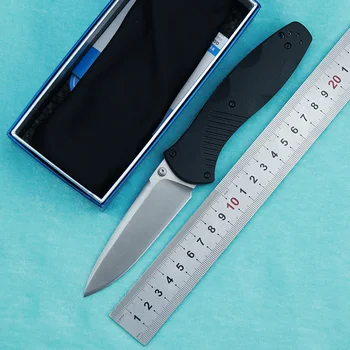 

LEMIFSHE 580 # folding knife mark 154CM blade valox nylon fiber + steel liner handle outdoor camping kitchen knife EDC tool