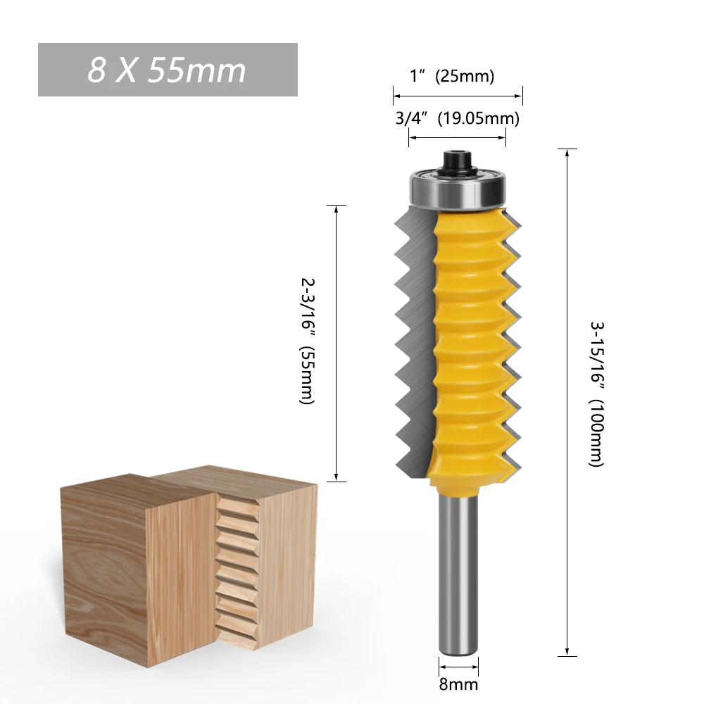 8mm Shank Finger Joint Glue Milling Cutter Raised panel V joint Router Bits for Wood Tenon Woodwork Cone Tenoning Bit C08-247