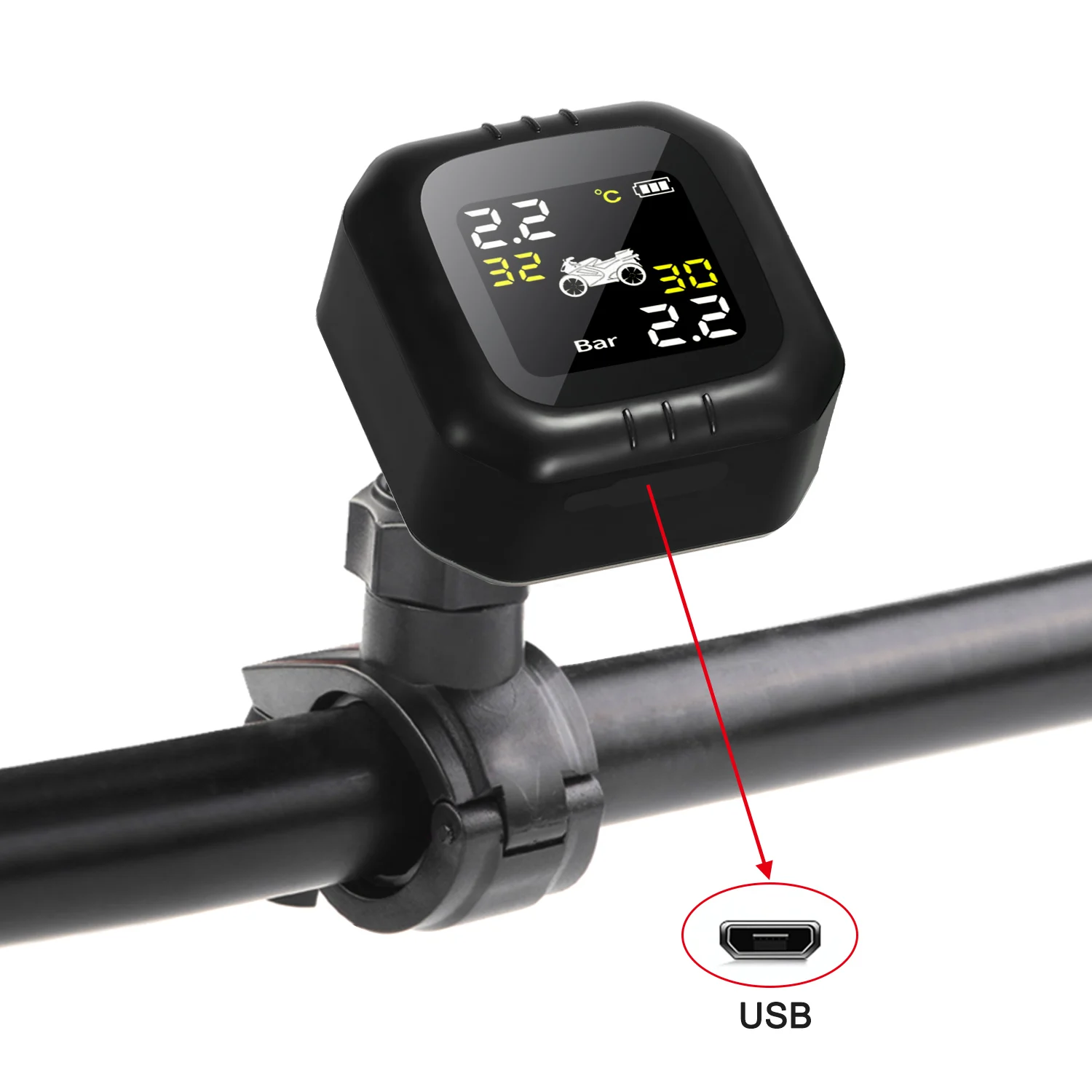 Водонепроницаемый общий беспроводной TPMS система контроля давления в шинах мотоцикла для мотоцикла