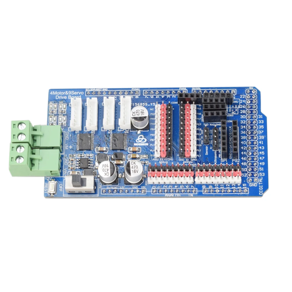 4 канала двигатель 9 Servo Щит драйвер платы для Arduino MEGA2560 Mecanum колеса умный робот