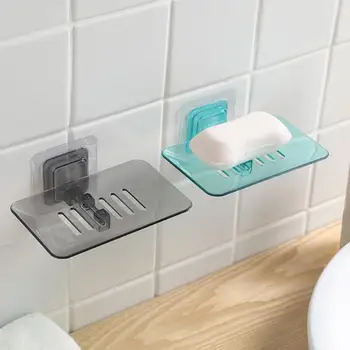 

1PC Suction Soap Dish Holder Soap Box Dish Storage Plate Tray Case Soap Holder Bathroom Storage Stand Bathroom Accessories