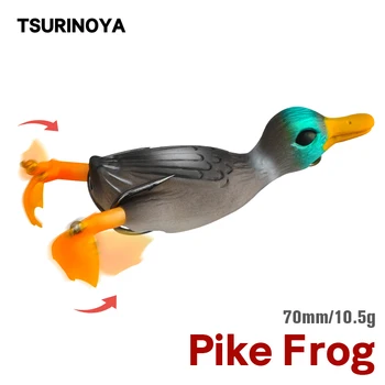 

TSURINOYA Duck Frog Pike Floating Fishing Lure LY24 70mm 10.5g Top Water Soft Lure High Quality Bass Snakehead Spinner Bait