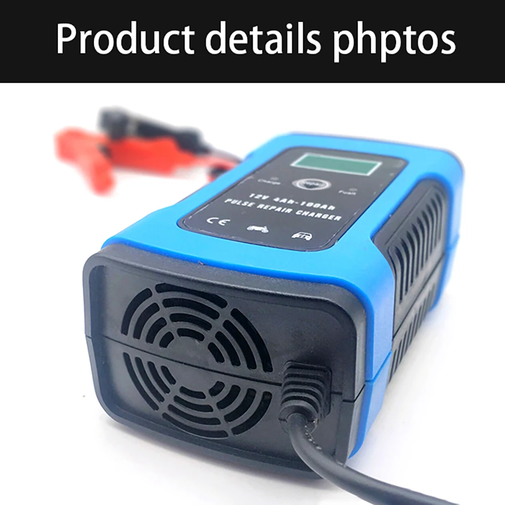 12V 6A импульсный ремонт Зарядное устройство с ЖК-дисплей Дисплей, для мотоциклов и автомобилей Батарея Зарядное устройство, Влажная и сухая свинцово-кислотный Батарея-Зарядное устройство s
