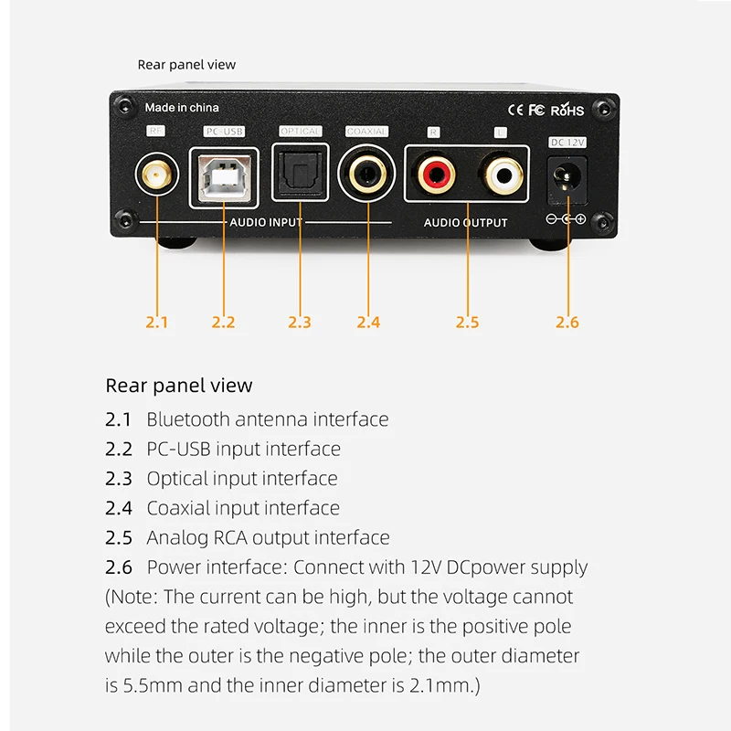 KGUSS D6 2020 New USB DAC XMOS ES9018K2M audio decoder DSD Bluetooth CSR8675 5 0 APT X headphone amplifier