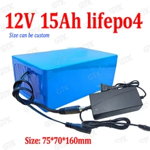 Lifepo4 12v 15Ah no 10Ah lifepo4 аккумулятор 12,8 v 20A DC Перезаряжаемый для монитора уличного света 240W тележка для гольфа+ 2A зарядное устройство