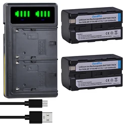 2x 5200mAh NPF 750 F750 NP F770 NP-F750 Battery Rechargeable Batteries + Charger For Sony NP F970 F960 F550 F570 QM91D CCD-RV100