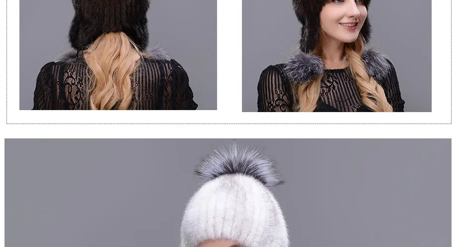 JERYAFUR зима frau nerz hut new hut zu schutzen die ohren von nerz und fox handgemachten Лыжная хижина пелз ворберейтун фон варм