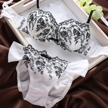 

Sexy Lingerie Solid Set Women Bra Corset Push Bra Underwear 32-36 Underwire 2PCS Up & Knicker Women Lingerie Ladies Underwear