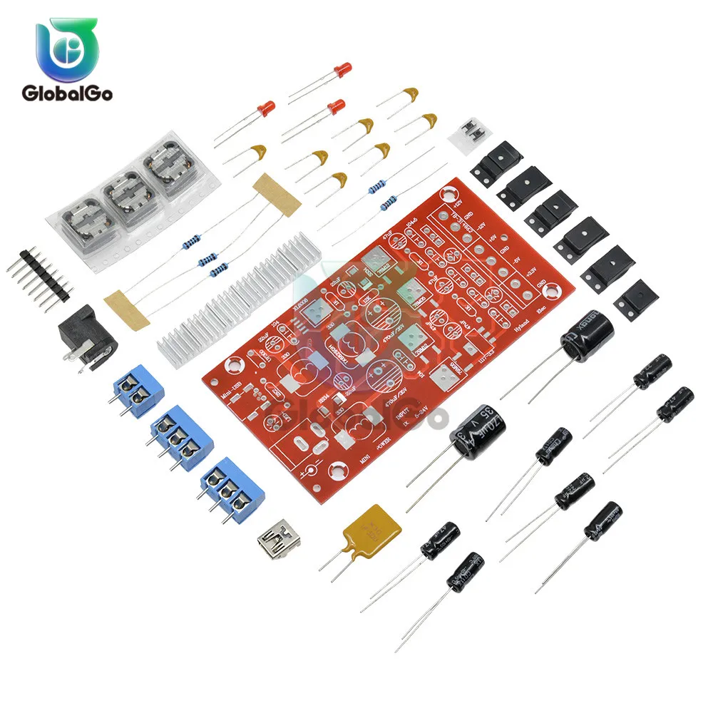 Мини USB 5-24 В до ± 12 В ± 5 В+ 3 в модуль питания конденсатор сопротивление индуктор теплоотвод предохранитель переключатель