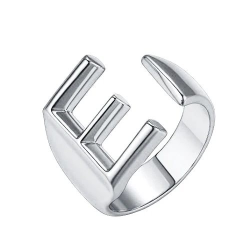 Милое женское A-Z металлическое кольцо с буквами, очаровательное серебряное желтое Золотое обручальное кольцо, модные свадебные кольца из нержавеющей стали для женщин