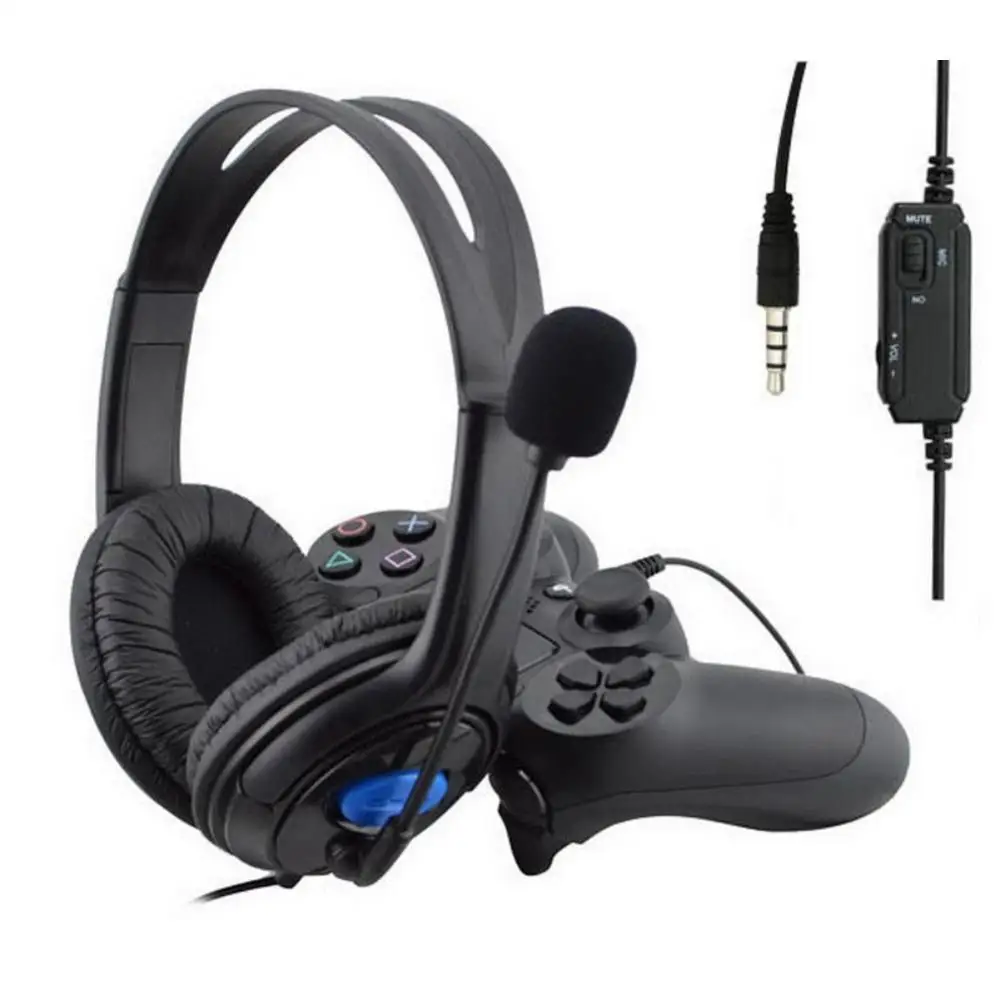 EDAL Gaming Headset For PS4 Wired Headphones With Microphone 3.5mm Deep Bass Earphone With Mic for PS4 Sony PlayStation 4 PC