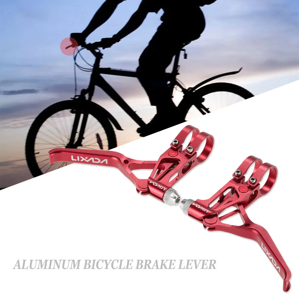 Красный Велосипед CNC алюминиевый тормозной рычаг MTB горный велосипед 3 пальца механические тормозные рычаги 1 пара - Цвет: Красный