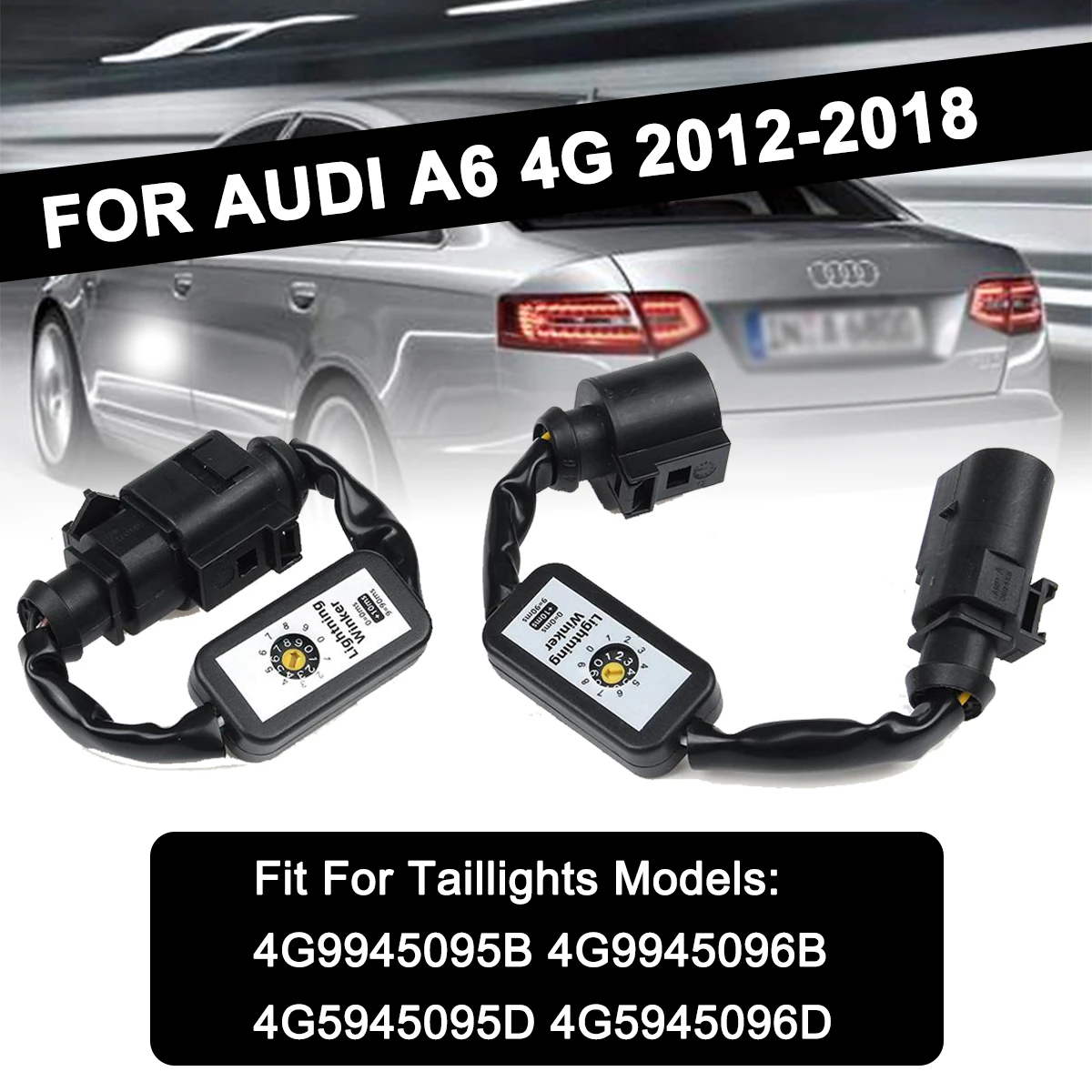 

Black 2Pcs Dynamic Turn Signal Indicator LED Taillight Add-on Module Cable Wire Harness For Audi A6 4G 2012~2018 Tail Light