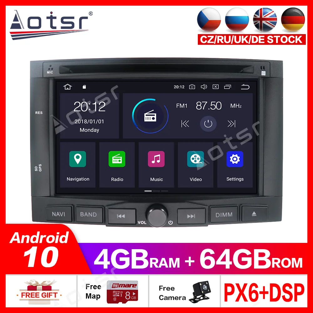 Android10.0 4G + 64GB Автомобильный мультимедийный DVD-плеер для PEUGEOT 3008/для Peugeot 5008 2009-2011