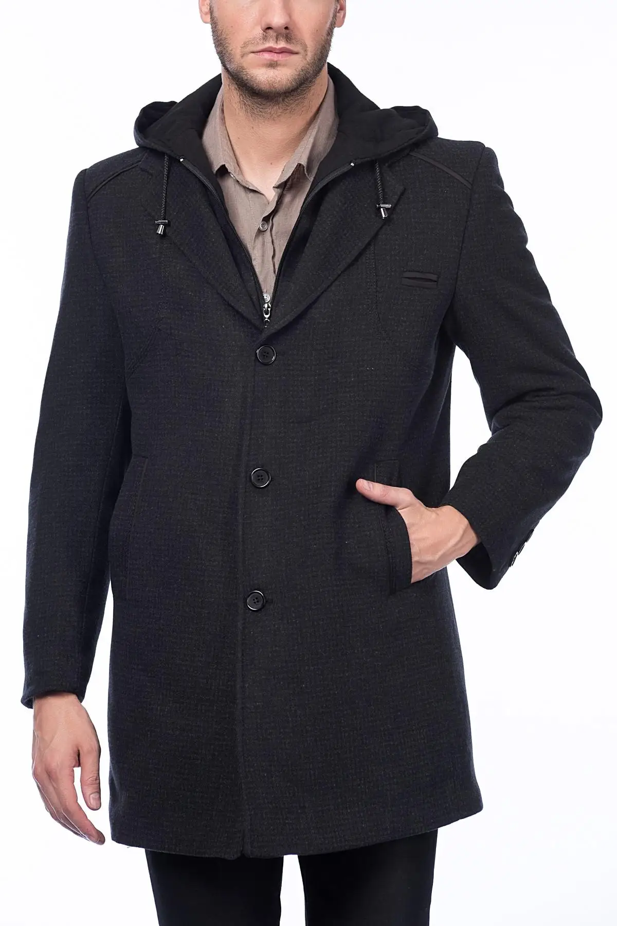 Dewberry Мужская Черная Overcoat-1020001P8203