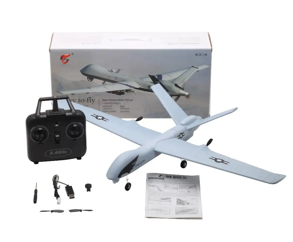 Flying Model Gliders RC Plane 2.4G 2CH Predator Z51 Remote Control RC Airplane Wingspan Foam Hand Throwing Glider Toy Planes