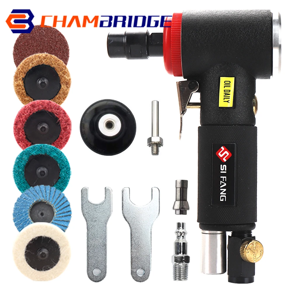 Air Angle Die Grinder Kit com discos de lixar, pneumático ângulo
