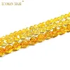 Fine AAA 100% Natural Faceted Citrine Round Natural Stone Beads Yellow Crystal For Jewelry Making Diy Bracelet Necklace 6/8/10MM 1