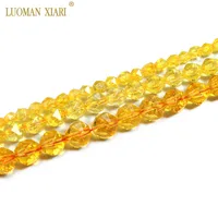 Fine AAA 100% Natural Faceted Citrine Round Natural Stone Beads Yellow Crystal For Jewelry Making Diy Bracelet Necklace 6/8/10MM 1