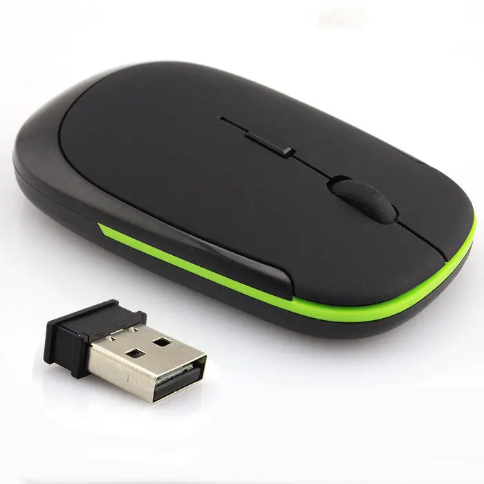 Мышь беспроводная ультра-тонкая 2,4 ГГц мини USB 2,4G Ottico для ПК portnero Nero