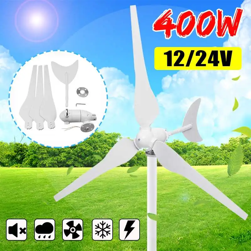 

400W Wind Turbines Generator 12V/24V 3 Blades Horizontal Wind Generator With Controller Windmill Energy Turbines Charge
