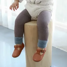 Детские леггинсы на подкладке из плотного флиса для девочек; зимние леггинсы для малышей с героями мультфильмов; теплая детская одежда; хлопковые детские штаны