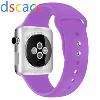 

DSCACC Silicon Wristwatch Band for Apple Watch 4 3 2 1 Wrist Bracelet Strap for IWatch Bands 44mm 42mm 40mm 38mm Watchband 50pcs