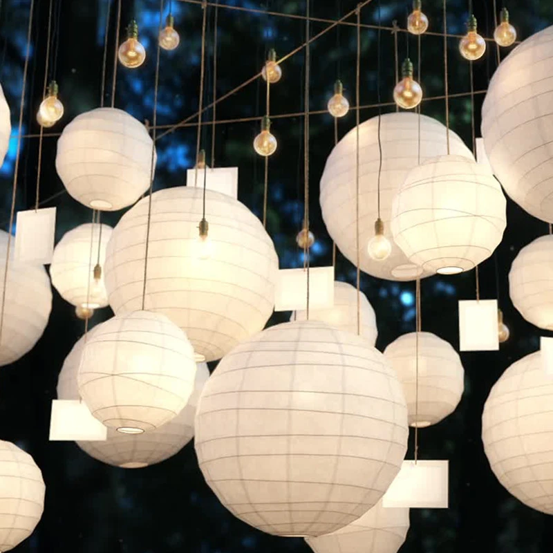 de papel chinas coloridas de 10/15/20/25/30cm para Decoración de cumpleaños de boda Lampion papel colgante bola vacaciones fiesta Supplie|Decoraciones DIY de fiestas| -