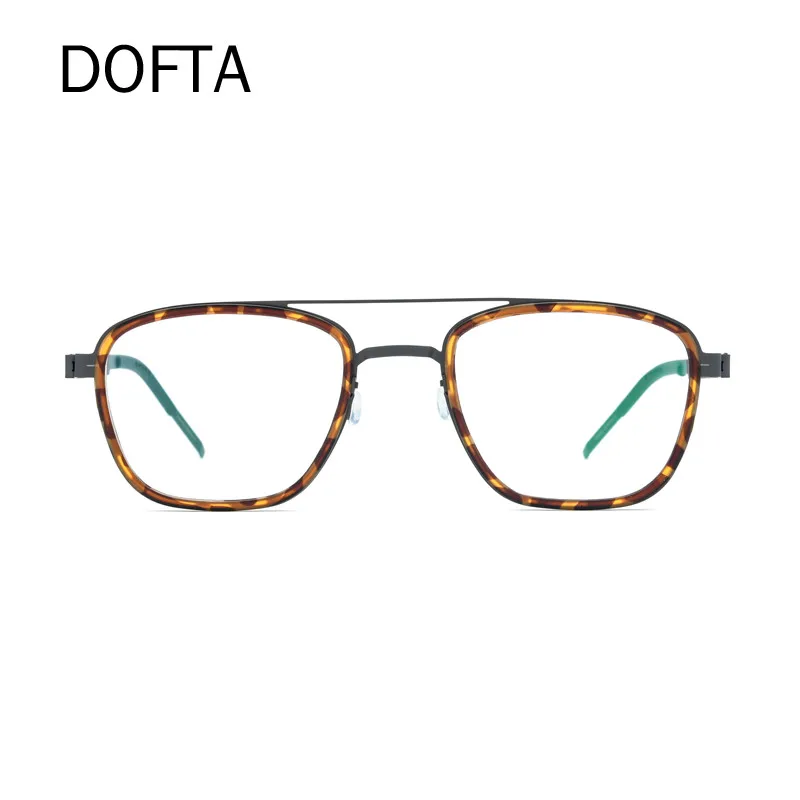 DOFTA сплава очки рамки Для мужчин женские рецепта Eyeglasse ацетат Винтаж квадратный близорукость оправы для очков безвинтовое PJ7006