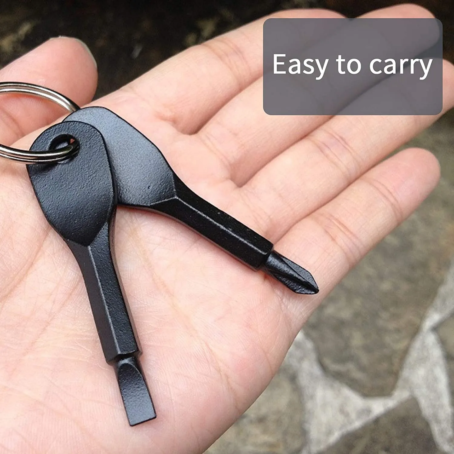 Under $5 2PCS Portable Phillips Slotted Screwdriver Key Ring Keyring Hike Outdoor Multi Mini Pocket Repair Tool Gadget