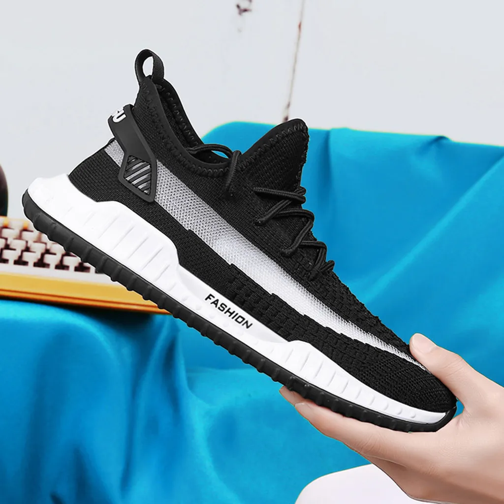 Hot Sale Running Shoes Summer Men Flying Weave Athletic Trainers Breathable Walking Sports Shoes Men Outdoor Sneakers
