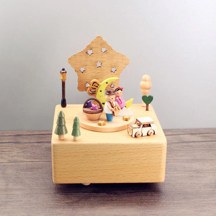 6541 Cutebee Zakka карусель музыкальные коробки деревянная музыкальная шкатулка изделия из дерева ретро подарок на день рождения винтажные аксессуары для украшения дома - Цвет: 6541