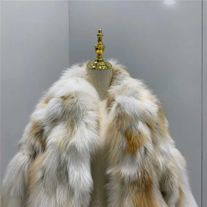 Winterjas dames натуральное меховое пальто из красной лисы зимнее теплое модное женское меховое пальто большого размера